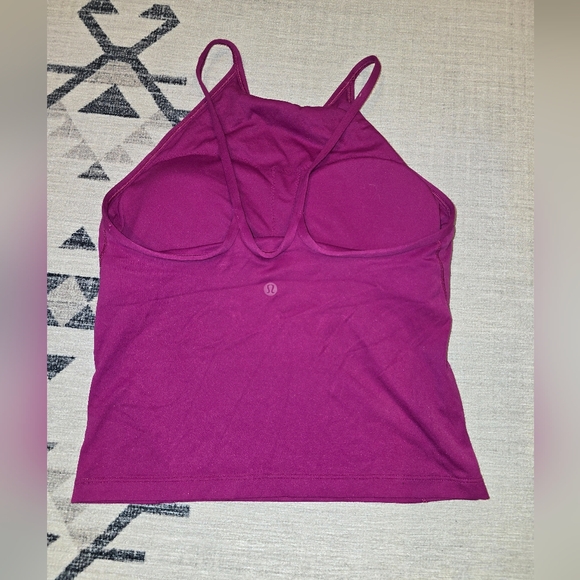 Lululemon Lightweight High-Neck Yoga Tank Top Magenta Purple 6 Excellent Padding - Picture 7 of 9